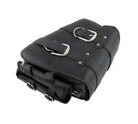 Homeponnew Alforja izquierda de poliuretano para Harley Sportster XL 883/1200/48/72 - Equipaje lateral de motocicleta con montaje de liberación rápida, compartimento lateral de almacenamiento y piel