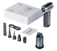 Homeponnew Aspiradora e inflador de circulación de aire turbo de mano, motor sin escobillas de 100000 rpm, flujo de aire de 500 l/min, portátil para camping, coche y uso al aire libre, negro