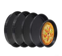 Homeponnew Bandeja de cocina de acero al carbono para microondas de 610 pulgadas, sartén sin pizza para comidas satisfactorias (A)