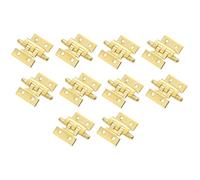 Homeponnew Bisagras de puerta de armario vintage para cajas de madera, bisagras plegables de doble cara de 2,5 cm, herrajes decorativos de hierro, color amarillo