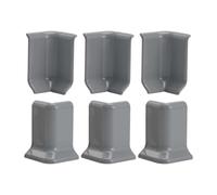 Homeponnew Bloques de esquina de zócalo para molduras de 5,4 cm de altura, 3 conectores interiores y 3 exteriores, base de pared ABS en blanco, gris, negro, oro champán, plata, oro