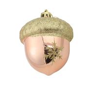 Homeponnew Bola decorativa de plástico hecha a mano con diseño festivo de color rosa avellana y dorado, 8 unidades para decoración de vacaciones Hofor Me or Cofor Mfor