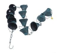 Homeponnew Cadena de lluvia decorativa de hierro, mejora la estética al aire libre con color azul bronce para jardines y exteriores del hogar, longitud de 2,7 metros para una guía eficaz del agua