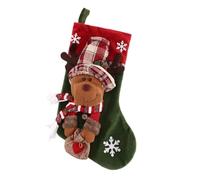 Homeponnew Calcetín de Navidad de 45,7 cm, tela de poliéster rojo y blanco, regalo colgante para bolsa de caramelos con gran apertura e interior espacioso para chimenea, árbol, escalera y decoración