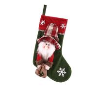 Homeponnew Calcetín de Navidad de 45,72 cm para colgar y bolsa de caramelos, poliéster rojo y blanco, diseño de Papá Noel, muñeco de nieve o reno, para chimenea, árbol, escalera y decoración de cama