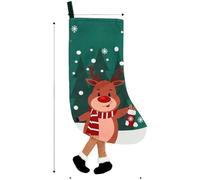 Homeponnew Calcetín de Navidad grande de 44 cm con patrones de Papá Noel, muñeco de nieve, reno, árbol, decoración navideña para regalos de Navidad en la pared de la chimenea o árbol, rojo y blanco