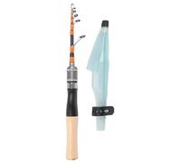 Homeponnew Caña de pescar telescópica portátil para lanzar y girar, poste de carbono de 7 secciones de 150 cm con alimentación UL, peso de línea de 4-10 libras, compatible con señuelos de 1/32 a 1/4