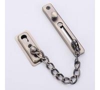 Homeponnew Cerradura de cadena de puerta de acero inoxidable con pestillo deslizante y protector de restricción, instalación sin taladrar, cierre de seguridad para el hogar u oficina, color negro