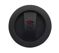 Homeponnew Cerradura de puerta con indicador redondo con cierre de gancho integrado para puertas correderas y de baño, cerradura de privacidad de aleación de zinc con indicador discreto, se adapta a