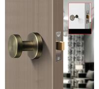 Homeponnew Cerradura de puerta invisible de un solo lado para puertas interiores, mango oculto de aleación de zinc con ojal, acabado plateado/bronce/negro/dorado