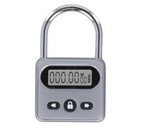 Homeponnew Cerradura de temporizador de metal con pantalla LCD, bloqueo electrónico multifunción para seguridad del hogar, candado de cuenta regresiva recargable por USB de 999 horas para autocontrol
