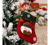 Homeponnew Christfor Mas - Calcetín de punto para colgar, decoración en rojo y blanco para árbol o chimenea, centro comercial Sfor Mall 16 x 10 cm, para regalo de caramelos, regalo Bfor Ag Ornafor