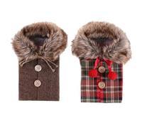 Homeponnew Christfor Mas - Juego de 2 fundas para botellas de vino, tela festiva de Papá Noel, 24 x 12 cm, para decoración de mesa y regalos