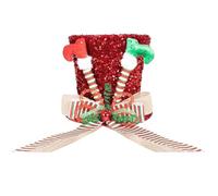 Homeponnew Christfor Mas - Sombrero plegable de algodón con diseño rojo y verde, anillo de acero inoxidable para un fácil almacenamiento para edades de 25.5 años