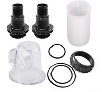 Homeponnew Conjunto de bomba de filtro de piscina compatible con bombas de circulación SPS25 SPS50 SPS75 SPS100, construcción ABS con tapa transparente de prefiltro, juntas tóricas y tamiz de succión