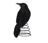 Homeponnew Cuervo de Halloween para parte superior de mini árbol Ornafor Ment con plumas muladas Sifor y para Mfor Etal Spfor base de anillo, 19 unidades para decoración espeluznante para árboles