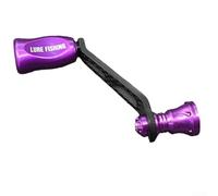 Homeponnew DAIWA - Mango de carrete de pesca de carbono, piezas de repuesto de mango único con perilla, para Fuego para Salamandura para Prorex, para piezas de repuesto de carrete LT (morado)