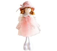 Homeponnew Decoración de árbol de Navidad con falda de tul blanco y rosa, adorno de tela para decoración festiva del hogar, 7,5 x 18 cm