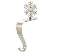 Homeponnew Decoración de Navidad, 4 unidades, plateadas, fáciles de usar, festivas, ideales para Navidad. Características: ganchos únicos para calcetines de Navidad, nuestra parte superior de calcetín