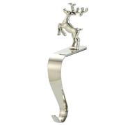 Homeponnew Decoración de Navidad, 4 unidades, plateadas, fáciles de usar, festivas, ideales para Navidad. Características: ganchos únicos para calcetines de Navidad, nuestra parte superior de calcetín