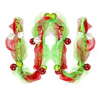 Homeponnew Decoración navideña verde de 274 cm, festiva y duradera, ideal para vacaciones de Navidad. Cuenta con un diseño festivo. Esta corona de Navidad cuenta con un vibrante esquema de color rojo