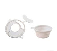 Homeponnew Funda de silicona para cuenco mezclador de 4.5 a 5 cuartos de galón, para protector contra salpicaduras y tapa antipolvo con tazas medidoras, opciones rojo, azul y blanco (blanco)