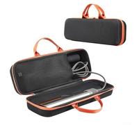 Homeponnew Funda rígida de EVA compacta para Dyson Airstrait HT01, organiza y protege tus accesorios de alisador de cabello (negro naranja)