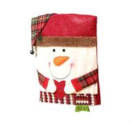 Homeponnew Fundas de silla de Navidad con motivos festivos de Papá Noel, muñeco de nieve, reno, decoración protectora y lavable para cenas navideñas, perfectas para hogares y restaurantes (Bx)