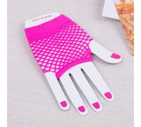 Homeponnew Guantes cortos de malla retro con diamantes de imitación para mujer, para fiestas y Navidad, accesorios de vestir de nailon brillante, color rojo