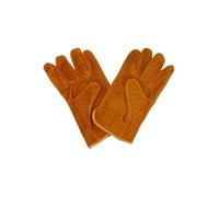 Homeponnew Guantes de soldadura de cuero vacuno resistentes al calor y ignífugos para trabajos en metal, 1 par