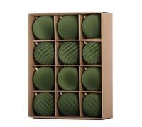 Homeponnew Holiday Decor - 12 bolas decorativas de color verde de 6 cm y 8 cm, lo que permite que la tela sea ideal para las festividades navideñas. Características decorativas diseñadas para añadir