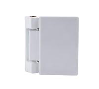 Homeponnew Home Hardware - Bisagra gruesa de alta seguridad para bandera de puerta con kit de placa para ventana, color blanco, 62 x 45 mm y 67 x 14 mm, hierro, ABS, nailon, aleación de aluminio