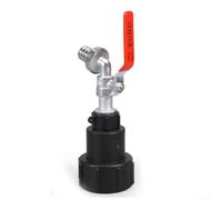 Homeponnew IBC Adaptador de tanque de metal S60x6 Conexión de rosca con válvula de bola de 1/2 pulgada, conector de grifo de agua para sistema de riego de jardín, colección de agua de lluvia al aire