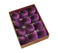 Homeponnew Juego de 12 bolas de terciopelo para árbol de Navidad, 8 cm, adornos decorativos suaves para colgar en varios colores con caja de regalo para festividades y decoración del hogar