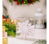 Homeponnew Juego de 6 adornos colgantes de copo de nieve de Navidad, decoraciones festivas de PVC azul para árbol de Navidad, ventanas, puertas y coronas navideñas, 12 x 10,5 cm para un diseño