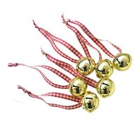 Homeponnew Juego de 6 adornos de campana escocesa de Navidad con agradable sonido de tintineo, para una construcción de hierro duradera y cuerda colgante de 15 cm para