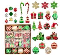 Homeponnew Juego de 78 adornos verdes festivos ideales para las vacaciones de Navidad. Cuenta con una variedad vibrante. Este juego de bolas de Navidad de 78 piezas cuenta con un toque festivo que