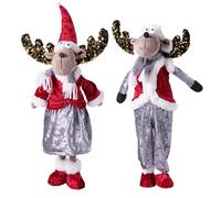 Homeponnew Juego de adornos de tela roja fiable, ideal para vacaciones, Navidad. Cuenta con una encantadora decoración navideña. Este encantador par de muñecas de adorno añade un toque a tu