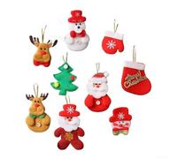 Homeponnew Juego de adornos navideños de fieltro, colgantes clásicos de árbol de personajes navideños para decoración de Navidad, decoraciones colgantes para chimenea, corona de puerta y espejo de