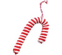 Homeponnew Juego de adornos para árbol de Navidad en tela roja con piruleta festiva o bastón de vacaciones, formas variadas para decoración moderna del hogar y celebración de temporada, 31 x 11 cm o