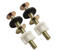 Homeponnew Juego de tornillos de repuesto para asiento de inodoro, pernos y tuercas resistentes para asientos de inodoro de montaje superior, accesorios de hierro en dorado, blanco y negro, paquete de