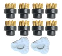 Homeponnew Kit de accesorios para limpieza a vapor con 8 cepillos redondos y 2 almohadillas de microfibra, compatible con mopas de vapor Dupray para limpieza profunda de articulaciones, esquinas y