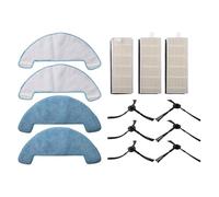 Homeponnew Kit de piezas de repuesto para robot aspirador DomoOVA DRV80 - 3 filtros, 6 cepillos laterales, 4 paños de fregona