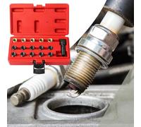 Homeponnew Kit de reparación de roscas de chispa para motores automotrices M14 × 1.25 - Juego de 16 piezas de inserción de grifo y helicoidal con escariador, fijador de roscas y grasa para automóviles