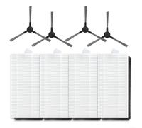 Homeponnew Kit de repuesto de cepillo lateral de filtro para robot aspirador Liectroux L200, incluye filtros HEPA y cepillos laterales de limpieza de bordes, fácil instalación a presión (A)