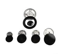 Homeponnew Kit de tapas de metal para estufa de gas, cubiertas de llama de corona de repuesto para estufas Sabaf, incluye 6 tapas de quemador y 5 difusores de llama en varios tamaños, aleación de zinc