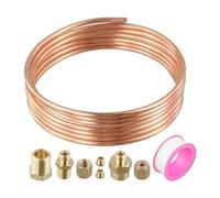 Homeponnew Kit de tubo medidor de presión de aceite de 183 cm con accesorios NPT de 1/10.2 cm y 1/20.3 cm, tubo de cobre y piezas roscadas de latón para mecánicos para medidores de impulso, compatible