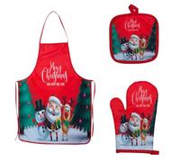 Homeponnew La decoración de Navidad mide 7080 cm, lo que proporciona una durabilidad ideal para las vacaciones de Navidad. Características: juego de delantal de Navidad. Este juego incluye una