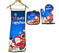 Homeponnew La decoración de Navidad mide 7080 cm, lo que proporciona una durabilidad ideal para las vacaciones de Navidad. Características: juego de delantal de Navidad. Este juego incluye una