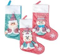 Homeponnew La decoración navideña mide 43 cm, proporciona una tela festiva ideal para las vacaciones de Navidad. Cuenta con un diseño festivo. El juego de calcetines de Navidad grandes incluye